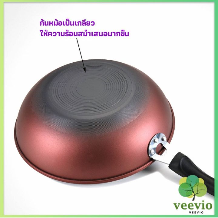 veevio-กระทะเคลือบผงเพชร-เส้นผ่านศูนย์กลาง-32cm-non-stick-pan