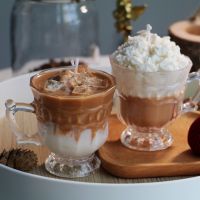 Latte Coffee Candles Aesthetic Food Scented Aromatic Candles Home Decoration Flameless Soy Wax Candles In Glass Jars
