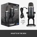 Blue Yeti X Professional Condenser USB Microphone with High-Res Metering, LED Lighting for Recording, Streaming, Gaming, Podcasting on PC and Mac, with Blue VO!CE Effects. 