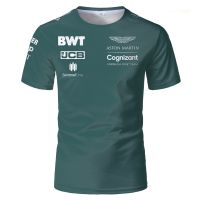 NEW Summer 2022 New F1 Mens T-shirt Womens Printed 3d Short Sleeve Top Super Large Round Neck Formula One Aston Martin Extreme Sport