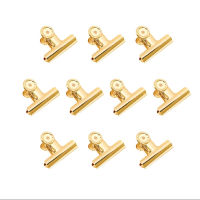 30 Pack 1 Inch Small Bulldog Hinge Clips, Metal Binder Paper Clips File Paper Money Clamps for Tags Bags, Shops, Office and Home Kitchen (Light-Gold, 22mm)