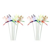 24Pcs Artificial Dragonfly Butterflies Garden Decoration Outdoor Simulation Dragonfly Stakes Yard Plant Lawn Decor Stick