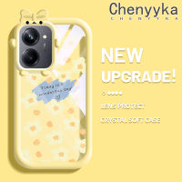 เคส Chenyyka สำหรับ Realme 10 Realme 10 Pro Plus 5G เคสแฟชั่นดอกไม้รูปโบว์รูปมอนสเตอร์น้อยเคสนิ่มกันรอยขีดข่วนเคสโทรศัพท์โปร่งใสฝาครอบป้องกันเลนส์กล้องถ่ายรูปซิลิกาเจล TPU