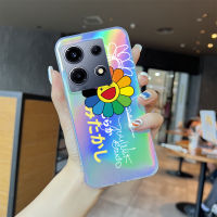 เคสโทรศัพท์มือถือสำหรับ Infinix Note 30 VIP OPPO Reno10 Pro 5G Reno10 Pro + 5G เคสโทรศัพท์สลายเลเซอร์ดอกทานตะวันแบรนด์ดังใสขอบบางเฉียบ TPU นุ่มมากเคสกันกระแทกมีสีสันสดใสในตัวเคสบัตรเลเซอร์