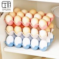 SHUBA ชั้นเก็บที่แยกไข่สำหรับที่เก็บของภายในบ้านถาด PP 15ช่องแผงไข่ที่เก็บเครื่องครัวใส่ไข่