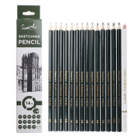 SeamiArt 15ชิ้นเซ็ตวาดดินสอชุดไม้มืออาชีพอุปกรณ์ศิลปะร่างดินสอถ่านสีขาวศิลปะจิตรกรรมเครื่องเขียน