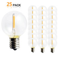 25PCS G40 1W LED String Lights Replacement Bulb E12 220V 110V Warm White 2200K LED Lamps Replace G40 7W Incandescent Bulbs