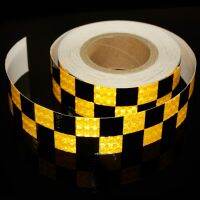 【NEW】 Motorbike Decorations Corner เทปสะท้อนแสงเตือนข้อควรระวังสติ๊กเกอร์สะท้อนแสงสัญญาณ Checkerroll สองสีและห้าสี