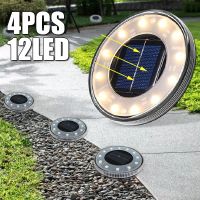 【LZ】△  4 pçs 12led luzes solares enterradas lâmpada de assoalho paisagem luzes para gramado caminho subterrâneo à prova dwaterproof água ao ar livre lâmpada do jardim