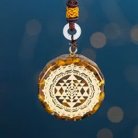 Reiki Healing Natural Orgonite Stone Necklaces Yellow Gravel Quartz Pendulum Tiger Eye Orgone Crystal Pendant Necklace Amulet