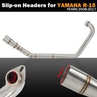 R15 51mm Motorcycle Exhaust Muffler Headers Front Down Pipe Stainless Steel Escape Moto Elbow for YAMAHA YZF R15 MT15 2008-2016