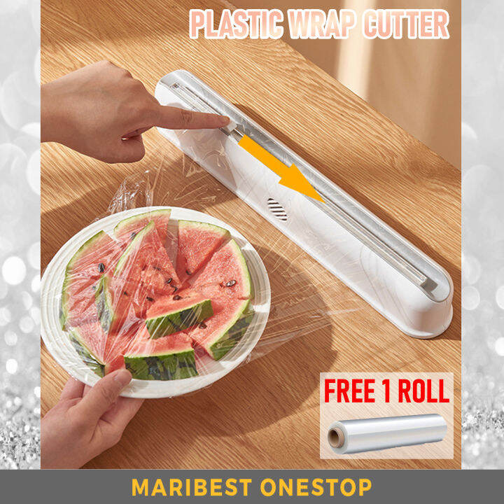STRETCH PLASTIC WRAP DISPENSER Clear Film Wrap Cutter Food Wrap Cutter