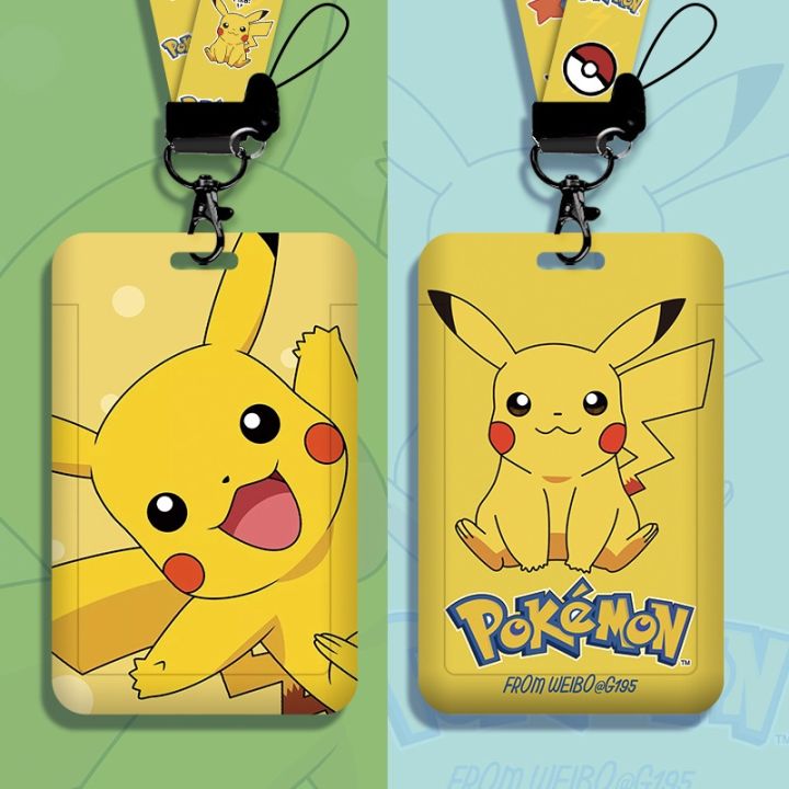 lz-pokemon-anime-card-holder-pikachu-squirtle-cartoons-figure-pvc-student-campus-card-hanging-lanyard-id-protective-case-wholesale