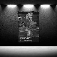 Mindset เป็นทุกสิ่งที่สร้างแรงบันดาลใจศิลปะบนผืนผ้าใบสำหรับติดกำแพงสร้างแรงบันดาลใจให้ผู้ประกอบการโปสเตอร์คำคมพิมพ์ Hd งานศิลปะรูปภาพวาดสำหรับห้องนั่งเล่นตกแต่งบ้านสำนักงานห้องนอนพร้อมที่จะแขวน