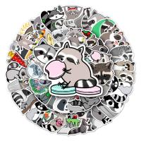 10/50pcs Cartoon Cute Animal Raccoon Children Sticker for Luggage Laptop IPad Journal Guitar Waterproof Sticker Wholesale Stickers