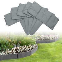 10Pcs Garden Fence Cobblestone Border Plastic Lawn Edging Plant Border Decorations Flower Bed Border Outdoor Landscape