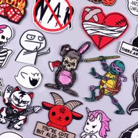 hotx【DT】 Punk Iron Embroidered Patches Clothing Thermoadhesive Hippie Stickers