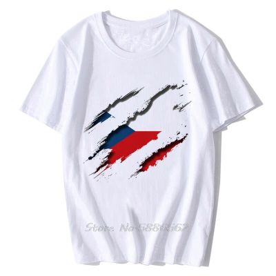 3d Vision Czech Republic Flag Inside Tearing Tshirt Men Summer New White Short Sleeve Homme Casual T Shirt Unisex Streetwear Tee XS-6XL