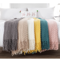 Nordic Knitted Sofa Cover Thin Blanket Bed Flag Bed End Towel Office Lunch Break Nap Cooling Blanket Can Be Wholesale