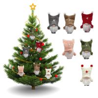 Christmas Wool Cute Faceless Plush Doll Gnome Decoration Handmade Hanging Pendant Room Standing Pose Household Tree Decor Natal Christmas Ornaments