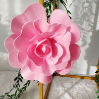 Simulation PE Foam Flat Bottom Giant Rose Flowers Wall Wedding Background DIY Party Faux Flower Decoration Home Fake Flore Heads Artificial Flowers  P
