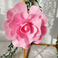 【DT】 hot  Simulation PE Foam Flat Bottom Giant Rose Flowers Wall Wedding Background DIY Party Faux Flower Decoration Home Fake Flore Heads