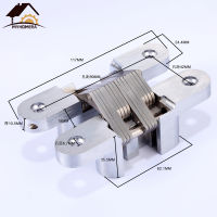 Myhomera Stainless Steel Hidden Hinges Heavy Load 50kg 25*117mm Built-in Concealed Cross Folding Door Hinge Furniture Hardware