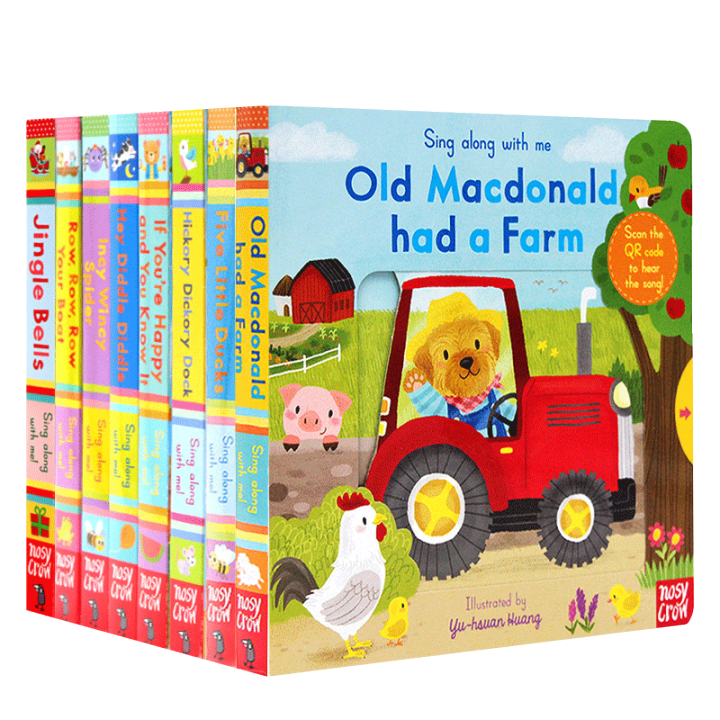 audio-and-video-transmission-new-version-of-sing-along-with-me-nursery-rhyme-mechanism-operation-book-8-volume-set-english-original-picture-book-childrens-enlightenment-english-nursery-rhyme-picture-b