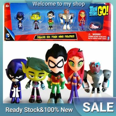 [ON SALE] Teen Titans Go Teen Titans Set of 6 Action Figure Toy in Box Kids Christmas Gift