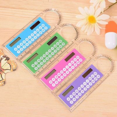 2-in-1 Rulers Calculators 8-Digit Pocket Size for Student Y3ND