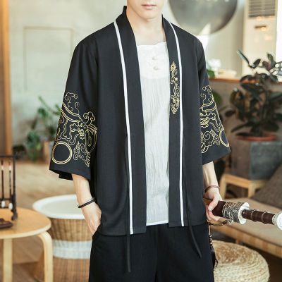 Kimono Jepun Tradisional Yukata เสื้อคาร์ดิแกน Kimono Lelaki Pantai Nipis Pakaian Asia Jepun Kimonos Lelaki Fesyen เสื้อคาดิแกนแคชวล