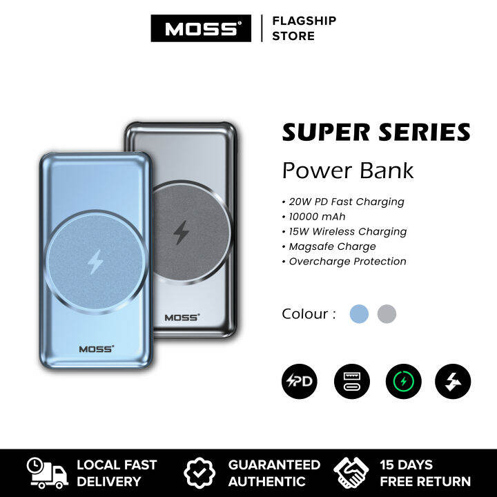 Moss W Pd Fast Charge W Magsafe Magnetic Wireless Charging Mah Power Bank Lazada