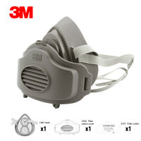 PM 2.5 หน้ากากช่วยหายใจหน้ากากกันฝุ่น3M 3200หน้ากากป้องกันฝุ่นครึ่งป้องกันการก่อสร้างอุตสาหกรรมหมอกควันป้องกันฝุ่นตลับกรองแก๊สเพื่อความปลอดภัยผ้าฝ้าย