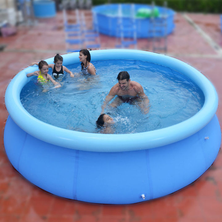 logon-jilong-กลางแจ้งครอบครัวเด็กสระว่ายน้ำเป่าลมทรงกลมฟรีสไตล์-8-ฟุตสระว่ายน้ำแบบยึด-2-4-ม-0-63-ม-สระว่ายน้ำแบบยึดเหมาะสำหรับ-1-5-คนใช้ระบบ