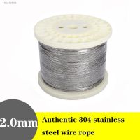 ☽○✽ 10 Meters Diameter 2.0mm Mild Wire Rope Lifting Cable 7X7 Clothesline 304 Stainless Steel Material is Strong Durable