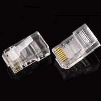 100 PCS RJ45 Connector Cat6 Connector Network Unshielded RJ45 Perforated Crystal Head Network Cable CAT5 LAN Cables