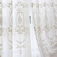 Embroidered White Tulle Curtains For Living Room European Voile Sheer Curtains For Window Bedroom Lace Curtains Fabrics Drapes