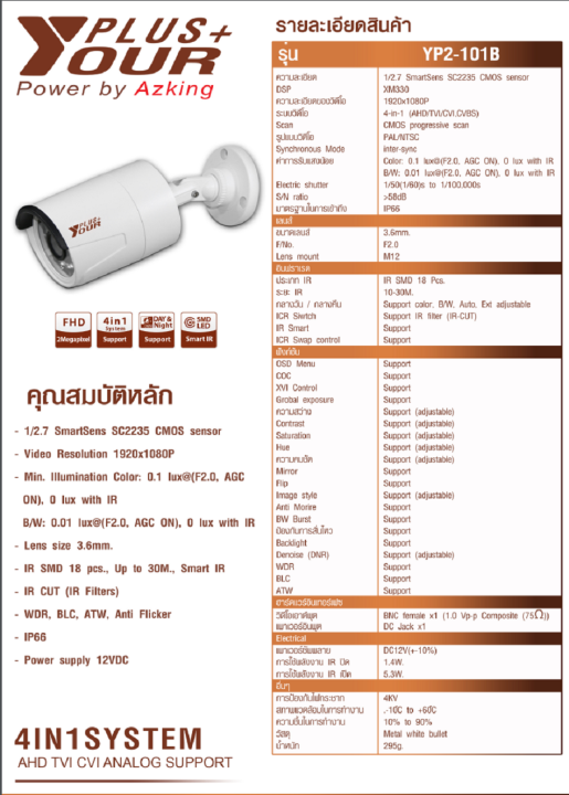 hi-view-ชุดกล้องวงจรปิด-4-จุด-พร้อมอุปกรณ์ติดตั้งครบชุด-รองรับ-4-in-1-system-2-mp-รุ่น-yp2-04p