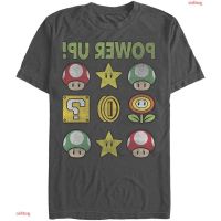 COD hjzfk0 เสื้อยืดลำลอง Mens Nintendo Super Mario Power Up Bingo T-Shirt Mens Womens T-shirts