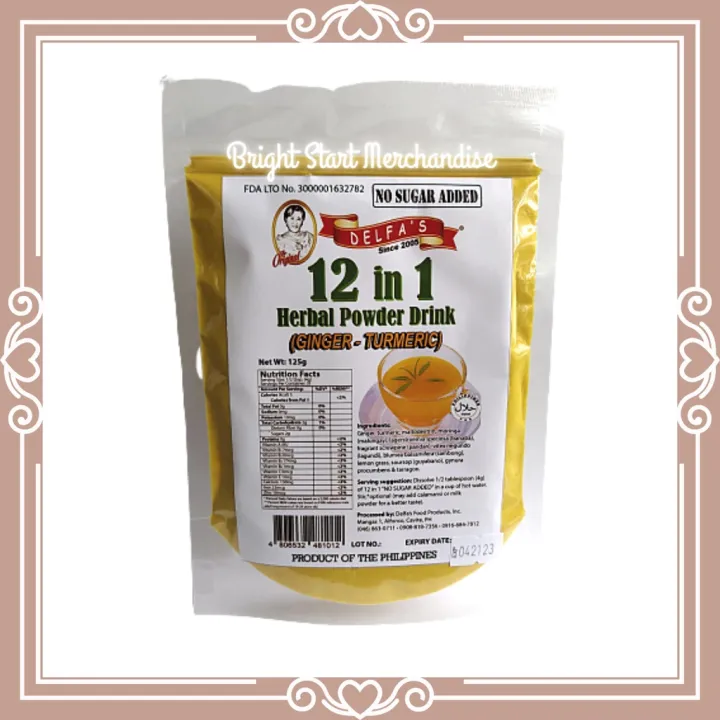 NO Sugar Delfa's 12 in 1 Ginger - Turmeric Tea | Lazada PH