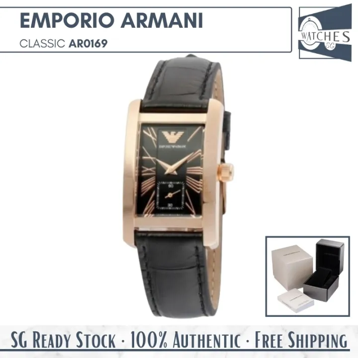 SG LOCAL) Emporio Armani AR0169 Classic Rectangular Quartz Leather Strap  Women Watch | Lazada Singapore
