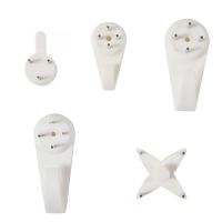 【cw】 20 PCS White Painting Photo Plastic Invisibl Nail Plastic Hanging Hanger Home Decor Wall Hooks Mount Picture Picture Hanger