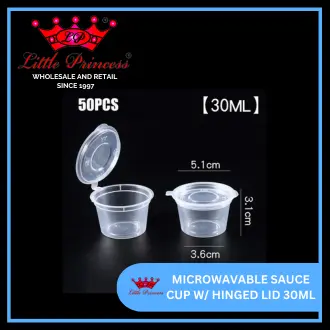 50 Pieces per pack Salad Cups with Cover and Hinged Cup with lid Sauce cup  By DrakesFoodPackaging
