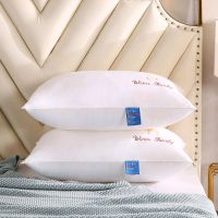 100 Cotton Pillow Bedroom Bed Neck Pillow Medium High Pillow Core Pure White Fawn Embroidery Machine Washable Sleeping Pillow