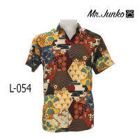 ?ส่งฟรี?เชิ้ตแขนสั้น งานต่อลาย mr-Junko ผ้าซาติน นิ่มใส่สบายไม่ร้อน L-054