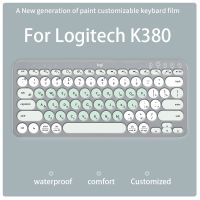 Besegad for Logitech K380 Keyboard Colorful Laptop Silicone Cover Skin Sticker Bluetooth-compatible Keyboard Protective Case Keyboard Accessories