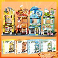 Keeppley City Street View MOC บล็อคตัวต่อ Bikachu Charmander Squirtle Pocket Monsters Box ของเล่นสําหรับเด็กผู้ชาย ผู้หญิง DIY