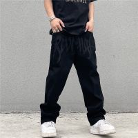 【YD】 Embroidered Jeans Men European and Street Brand Loose Straight Hip-hop Trousers