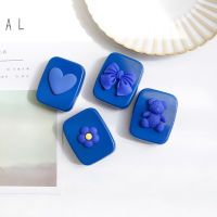 Klein กล่องคอนแทคเลนส์สีฟ้าคู่น่ารักและล้ำหน้ากระจกพกพากล่องความงามความงามแบบคู่กล่องคู่หู Hundi
