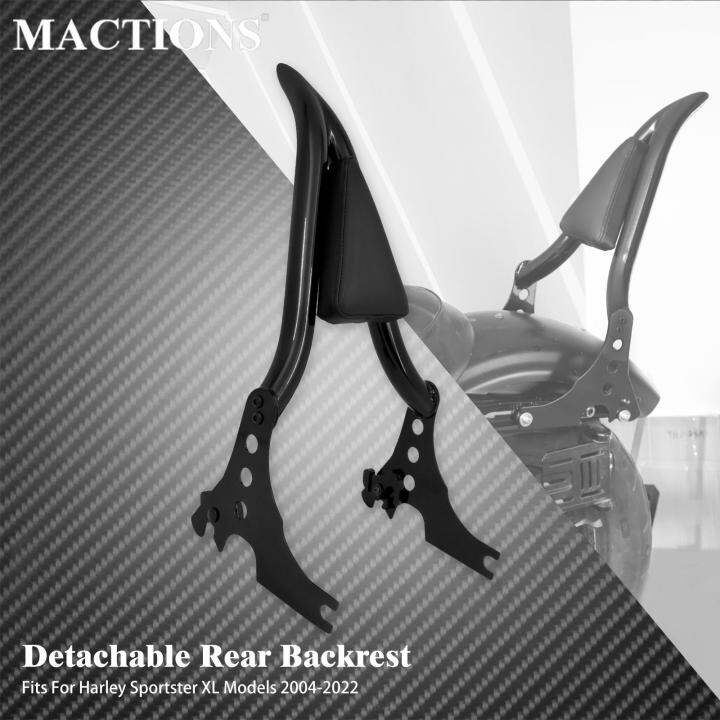 Motorcycle Black Passenger Backrest Rear Sissy Bar Detachable For Harley Sportster 72 48 883